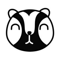 cute little raccoon line style vector