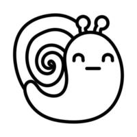 lindo caracol primavera estilo de línea animal vector