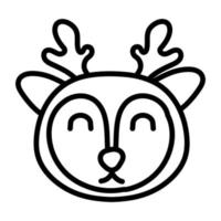 lindo ciervo icono de estilo de línea de animal salvaje vector