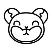 cute little mouse animal line style vector