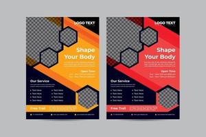 Gym fitness flyer design Template vector