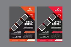 Driving School Flyer Template vector