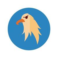 eagle bald usa block and flat style vector
