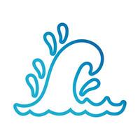 water wave ocean line gradient style icon vector