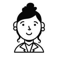icono de personaje de avatar femenino de mujer de negocios vector
