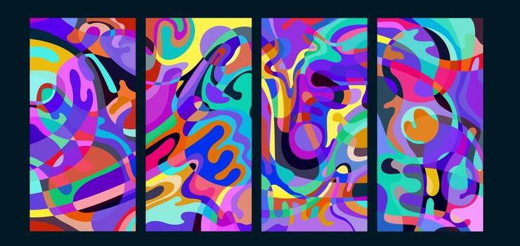 Vector colorido abstracto psicodélico líquido y patrón de fondo fluido