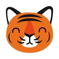 cute little tiger head flat style vector