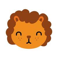 cute little lion flat style vector