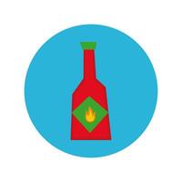 hot sauce bottle block and flat style vector