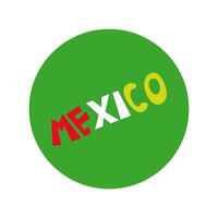 mexico word block and flat style vector