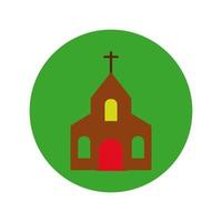 church building block and flat style vector