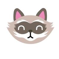 cute little raccoon flat style vector