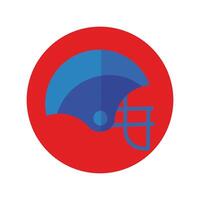 american football helmet block and flat style vector