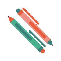 bolígrafo material escolar estilo plano vector