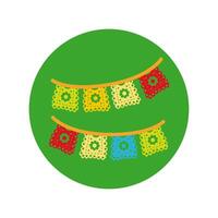 party garlands decoration block and flat style vector