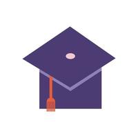 graduation hat accessory flat style vector