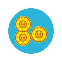 coin token with skull block and flat style vector