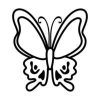 beautiful butterfly insect line style icon vector