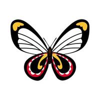 beautiful butterfly insect black flat style icon vector