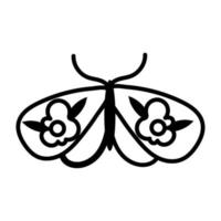 hermoso insecto mariposa con flores estilo plano vector