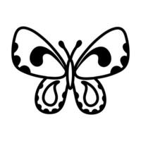 beautiful butterfly insect line style icon vector