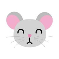 lindo estilo plano animal pequeño ratón vector