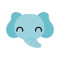 cute elephant wild animal flat style icon vector