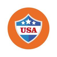 usa shield block and flat style vector