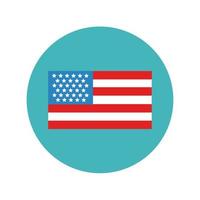 usa flag block and flat style vector