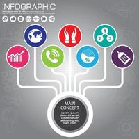 Vector infographic template for circular diagram graph presentation chart business concept