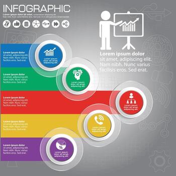 Vector infographic template for circular diagram graph presentation chart business concept
