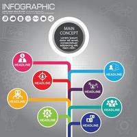 Plantilla de infografía vectorial para el concepto de negocio de gráfico de presentación de gráfico circular vector