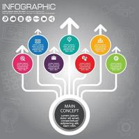 Plantilla de infografía vectorial para el concepto de negocio de gráfico de presentación de gráfico circular vector