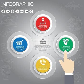 Vector infographic template for circular diagram graph presentation chart business concept