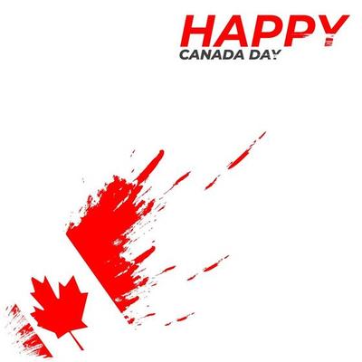Beautiful red brush canada day happy frame