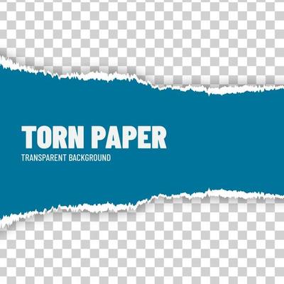 Torn paper color blue