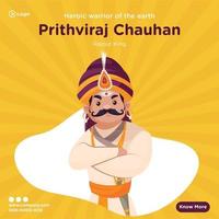 diseño de banner de rajput king prithviraj chauhan vector