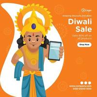 Increíbles descuentos y ofertas en la plantilla de diseño de banner de venta de diwali vector