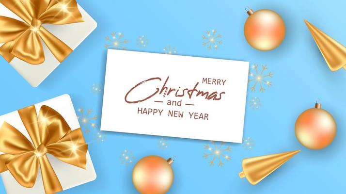 Marry Christmas and Happy New Year card