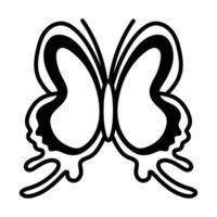 beautiful butterfly insect line style icon vector