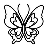 hermoso icono de estilo de línea de insecto mariposa vector