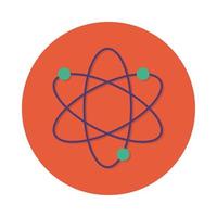 atom molecule science block and flat style vector