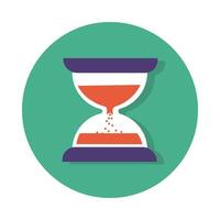 hourglass time block and flat style vector