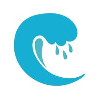 water wave ocean flat style icon vector