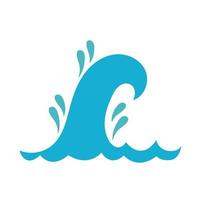 water wave ocean flat style icon vector