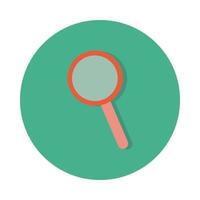 magnifying glass block and flat style vector