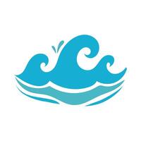 water waves ocean flat style icon vector