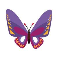 hermoso icono de estilo plano de insecto púrpura mariposa vector