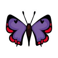 hermoso icono de estilo plano de insecto púrpura mariposa vector