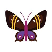 hermoso icono de estilo plano de insecto púrpura mariposa vector